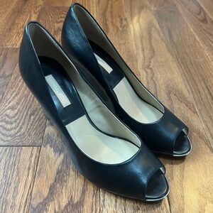 Michael Kors Classic Black Peep Toe Wedge Heels Pumps Size 40EU 9.5US